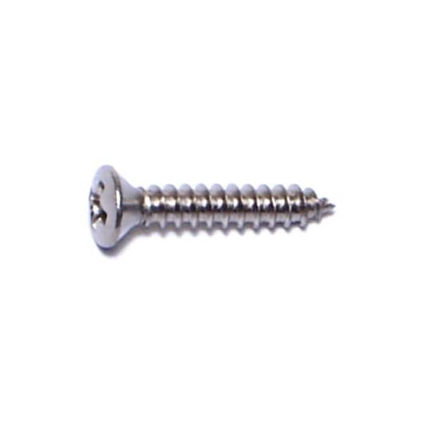 Midwest Fastener Sheet Metal Screw, #4 x 5/8 in, 18-8 Stainless Steel Oval Head Phillips Drive, 100 PK 05212 - main